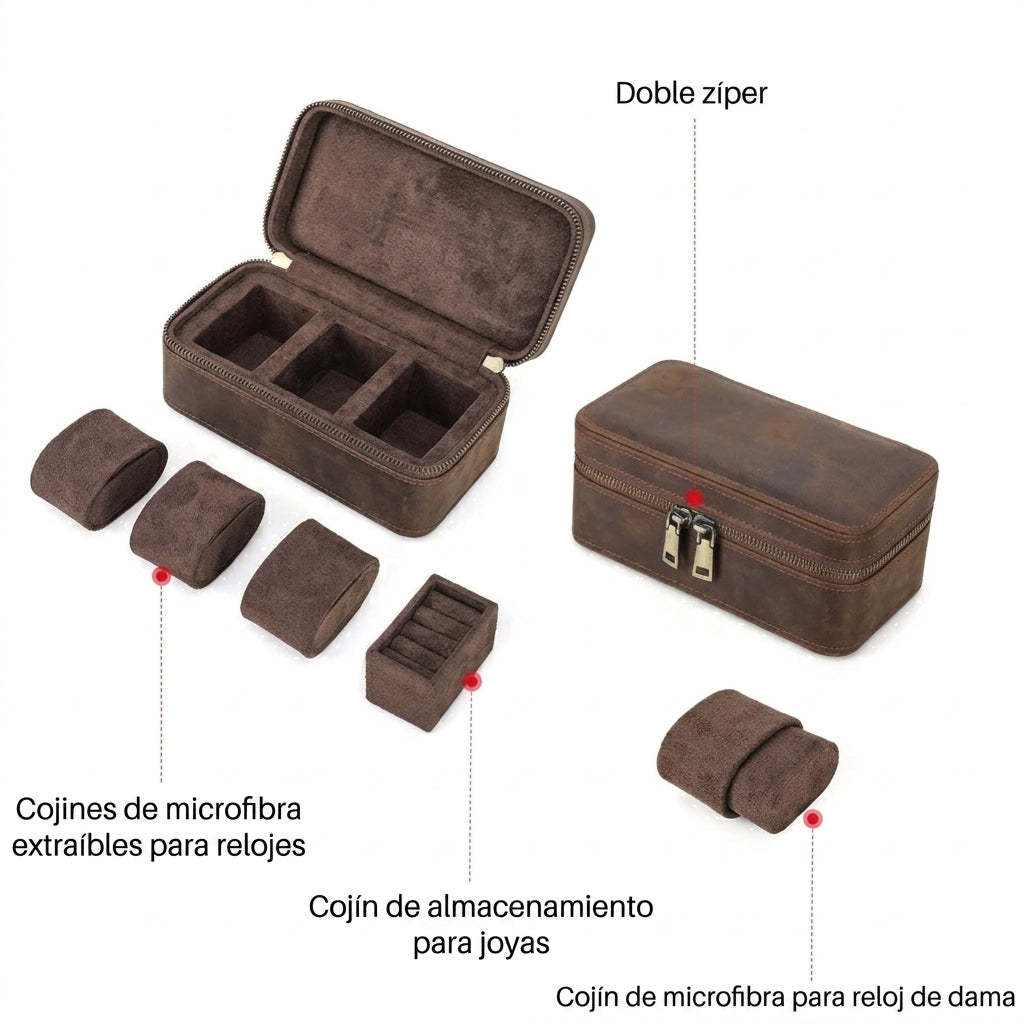 Estuche Fenwick para Relojes y Joyas de Cuero