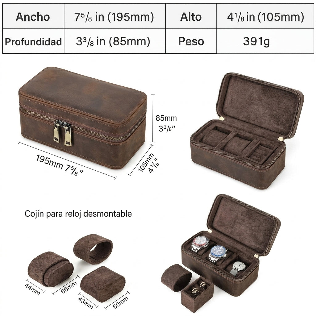 Estuche Fenwick para Relojes y Joyas de Cuero