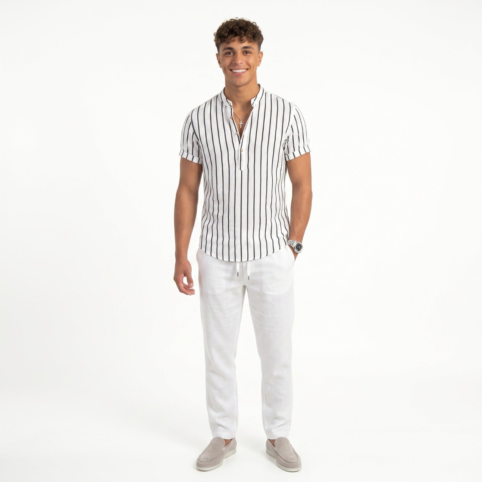 Conjunto Camisa Rayada y Lino - Sprezzatura