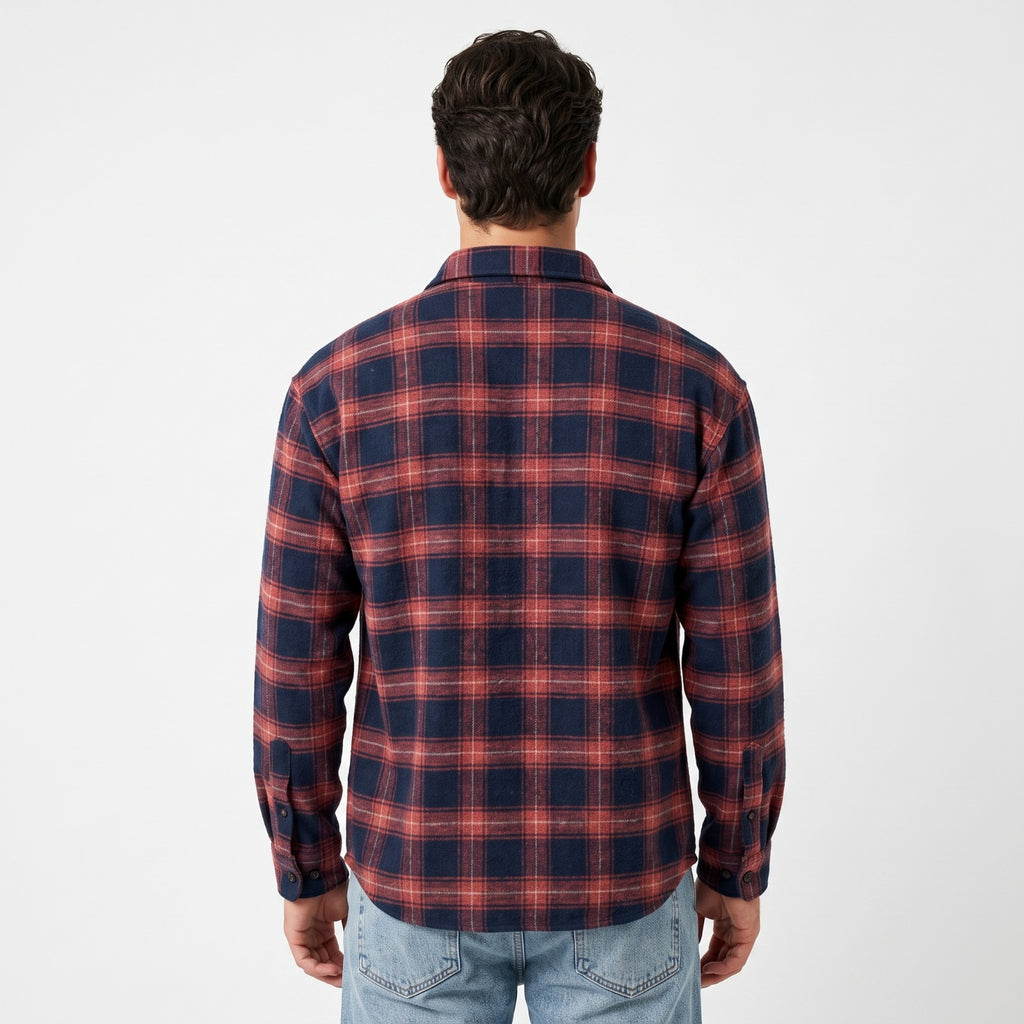 Camisa a Cuadros estilo Retro Algodón - Para Hombre