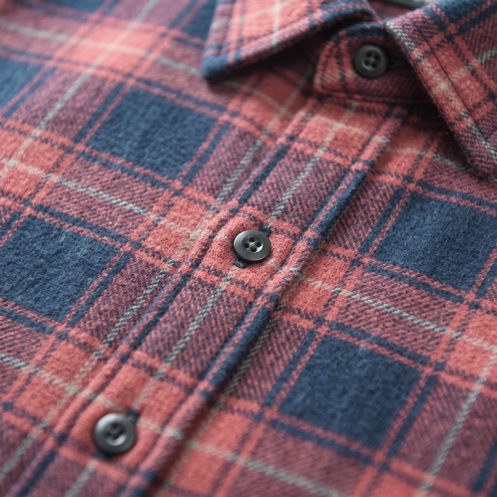 Camisa a Cuadros estilo Retro Algodón - Para Hombre
