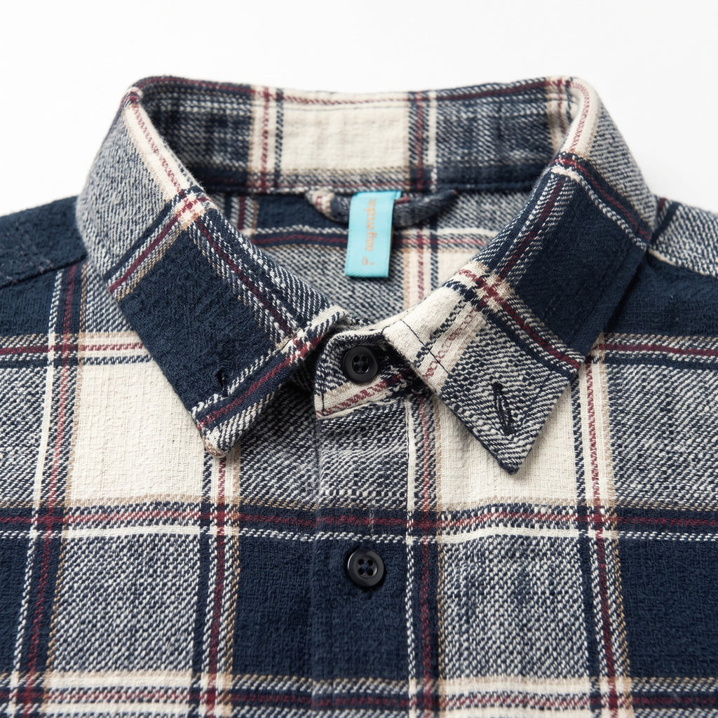 Camisa a Cuadros estilo Retro Algodón - Para Hombre