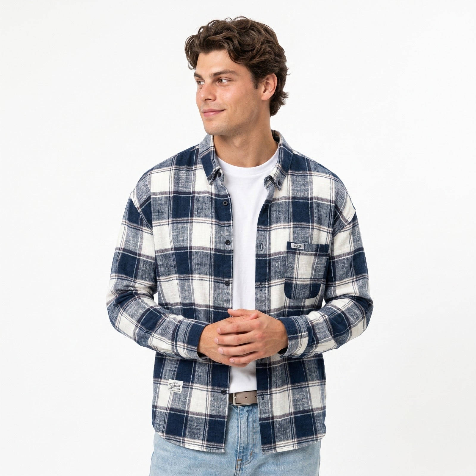 Camisa a Cuadros estilo Retro Algodón - Para Hombre