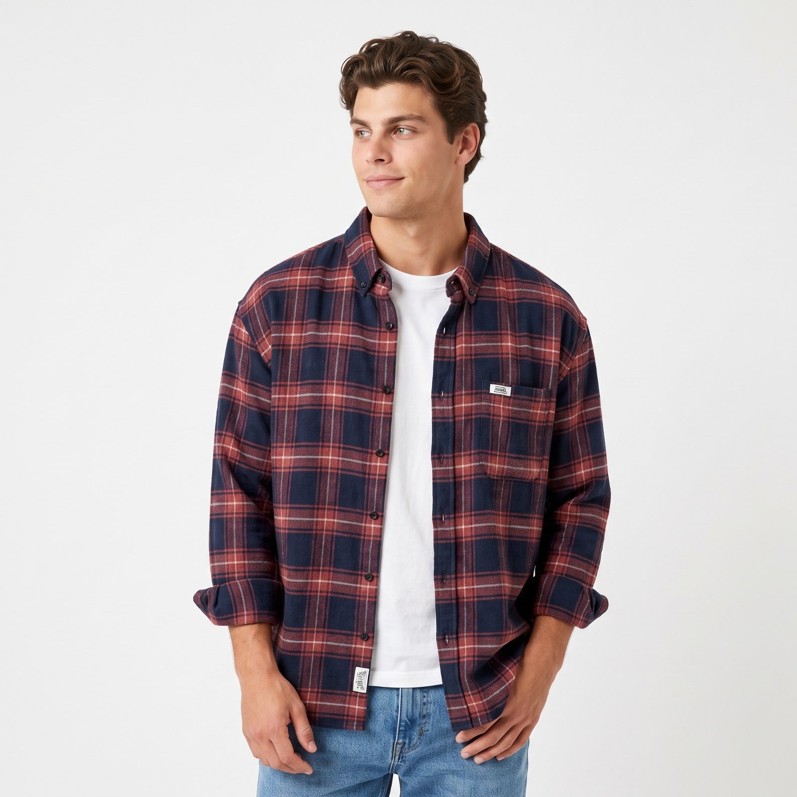 Camisa a Cuadros estilo Retro Algodón - Para Hombre