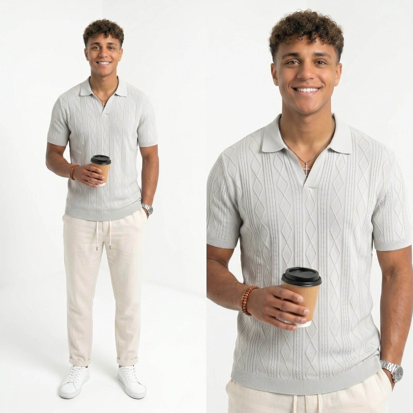 Polo Retro Riviera – Textura Premium y Estilo Transpirable
