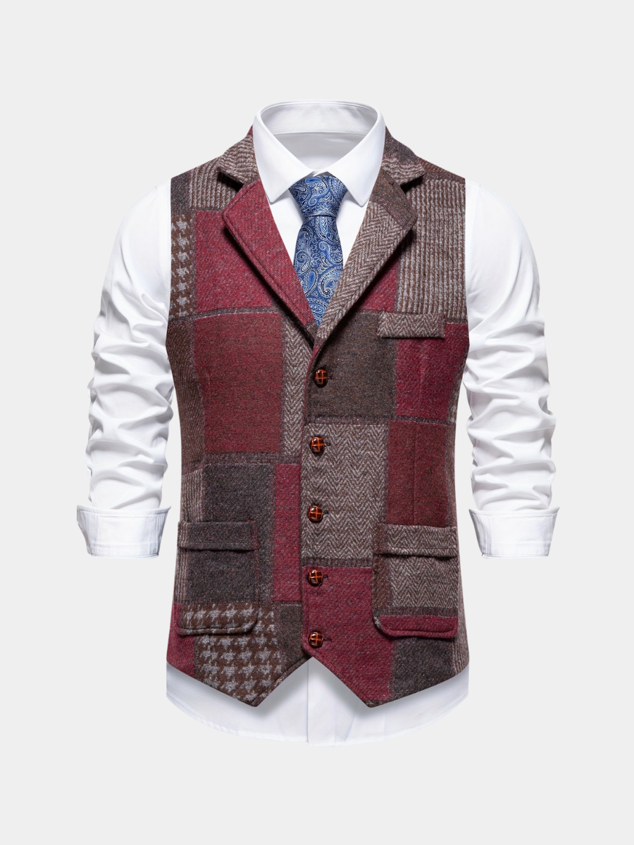 Men's elegant formal tweed vest