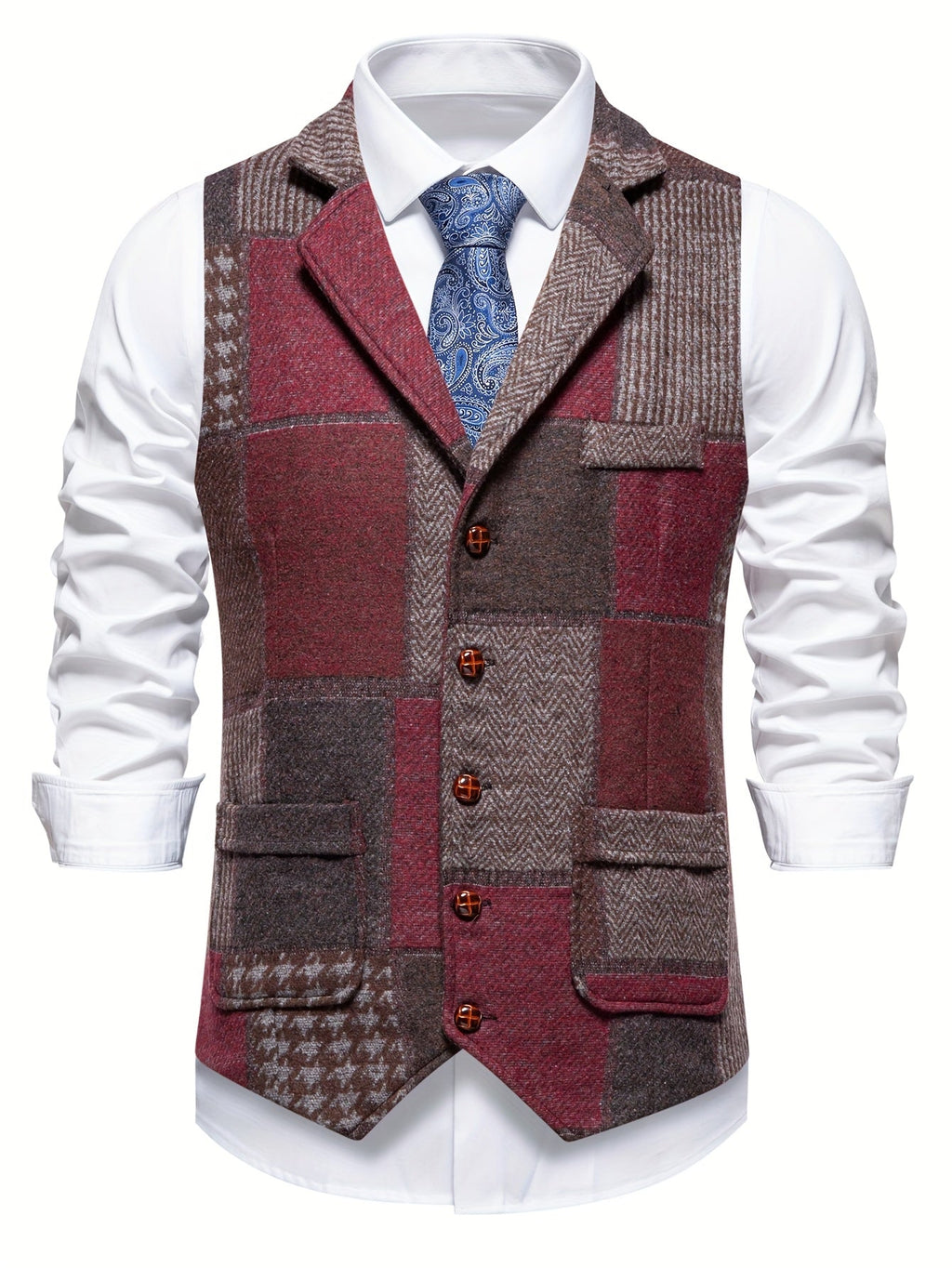 Men's elegant formal tweed vest