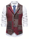 Men's elegant formal tweed vest