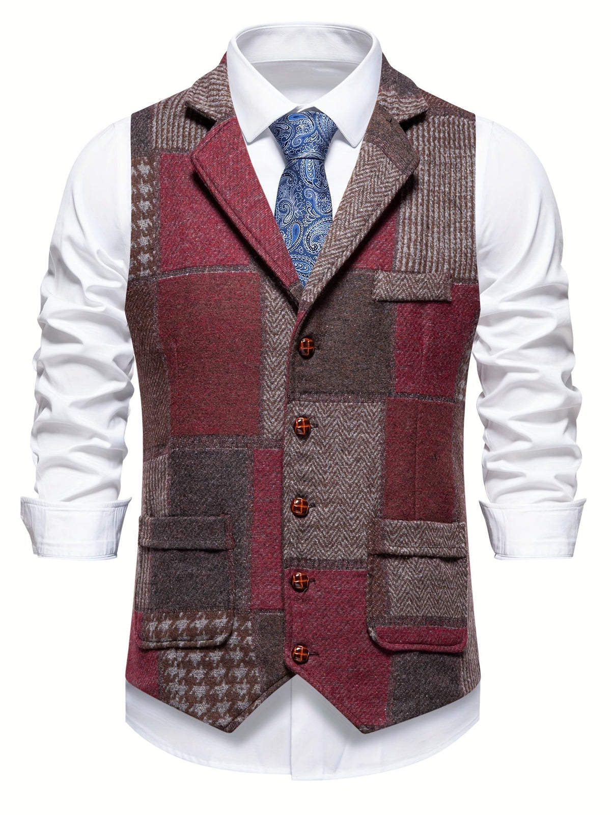 Men's elegant formal tweed vest