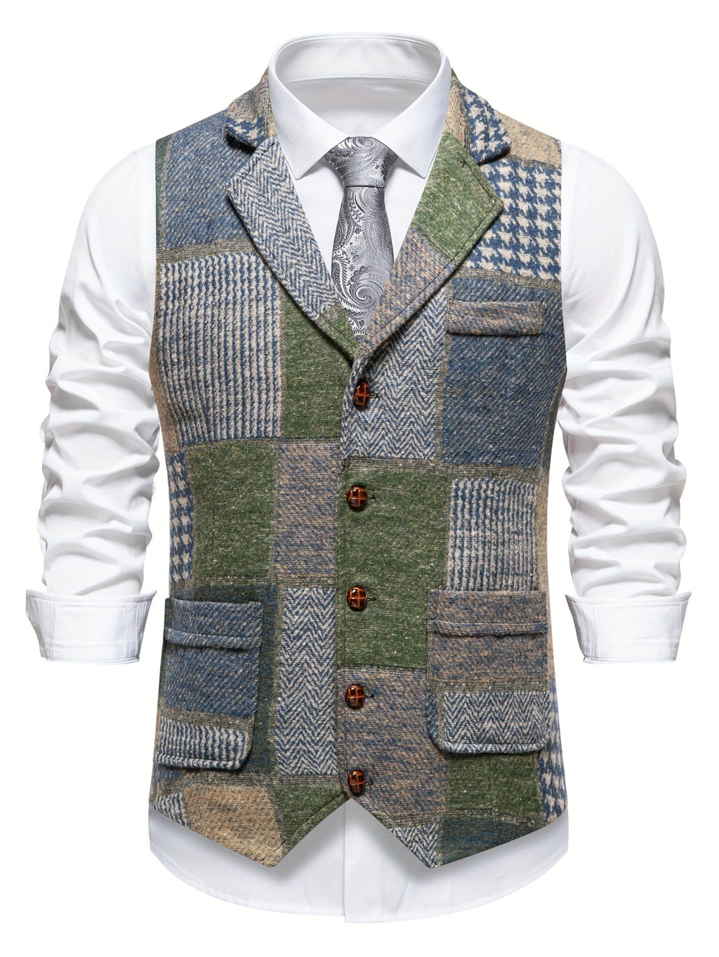 Men's elegant formal tweed vest