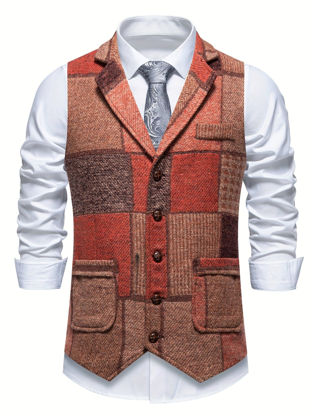 Men's elegant formal tweed vest