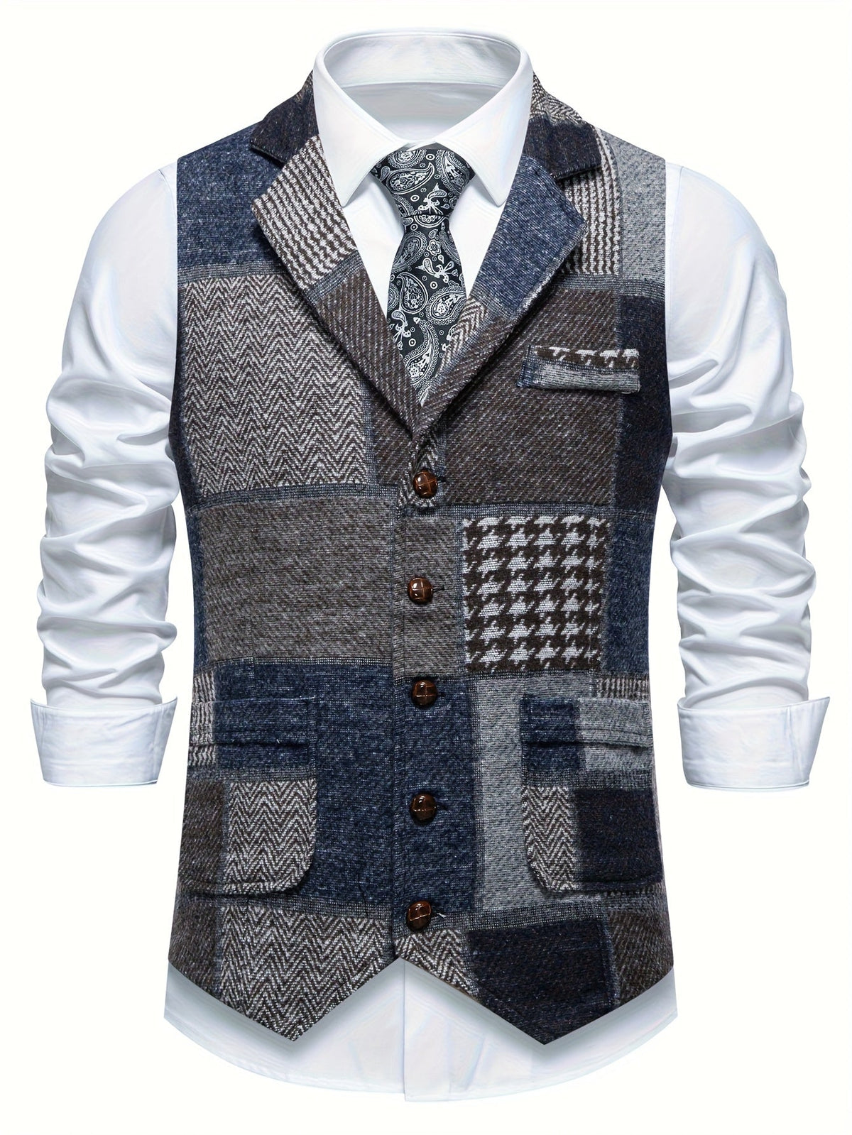 Men's elegant formal tweed vest