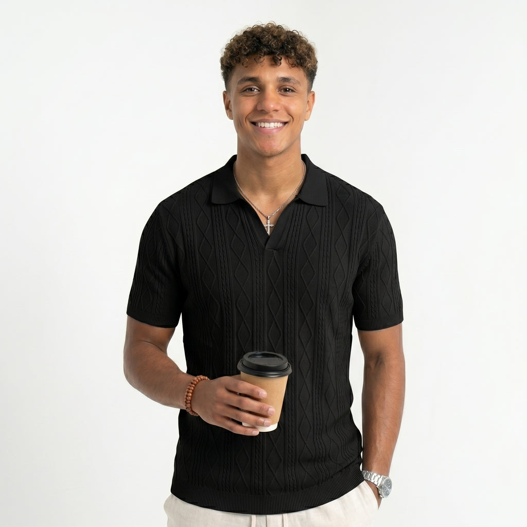 Polo Retro Riviera – Textura Premium y Estilo Transpirable
