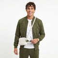 Chaqueta de Ante Suave con Cuello Alto