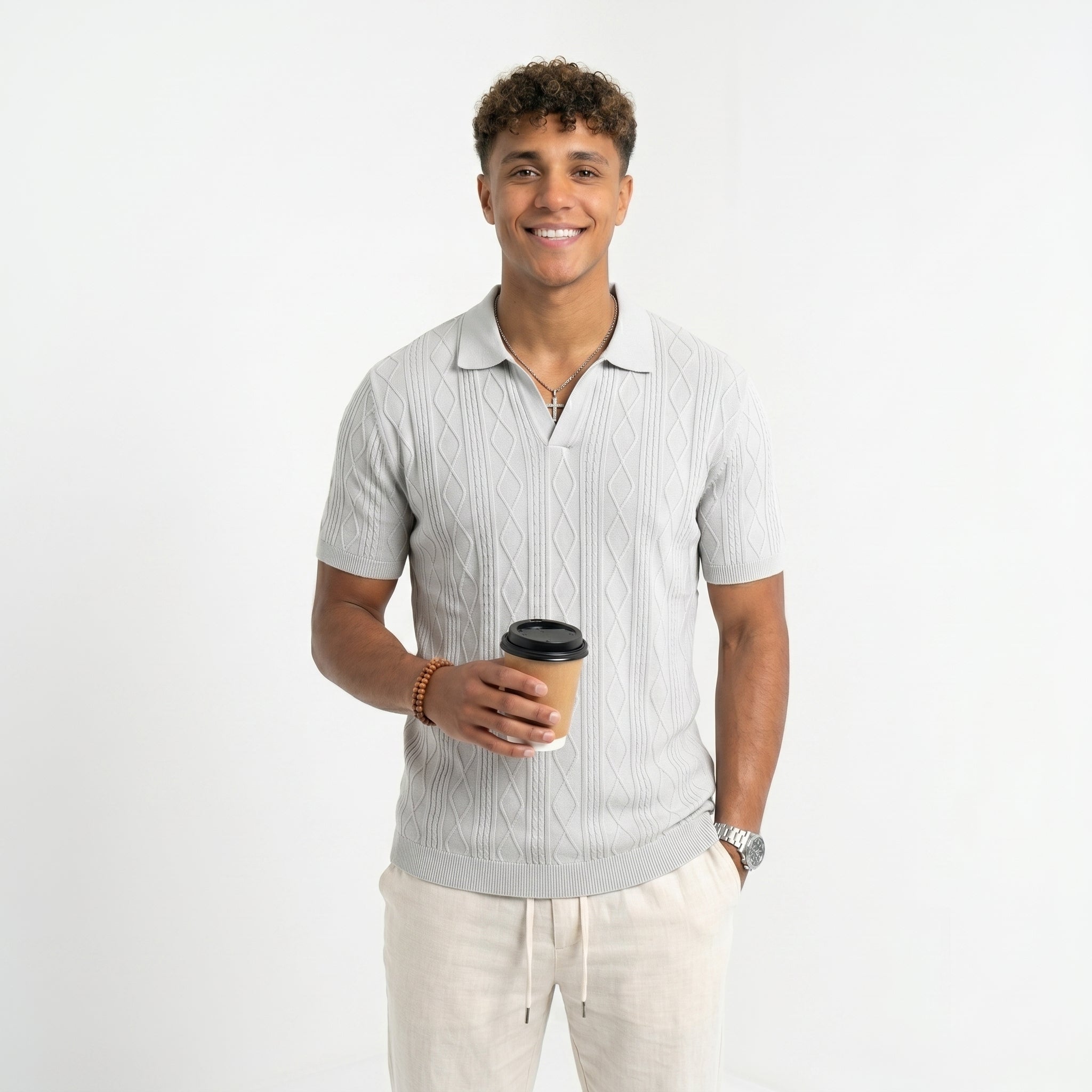 Polo Retro Riviera – Textura Premium y Estilo Transpirable