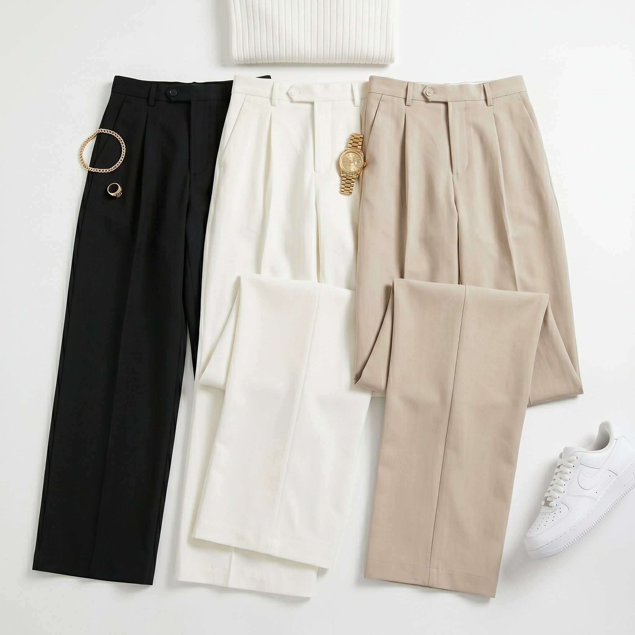 Pantalón ancho con caída ligera – estilo holgado