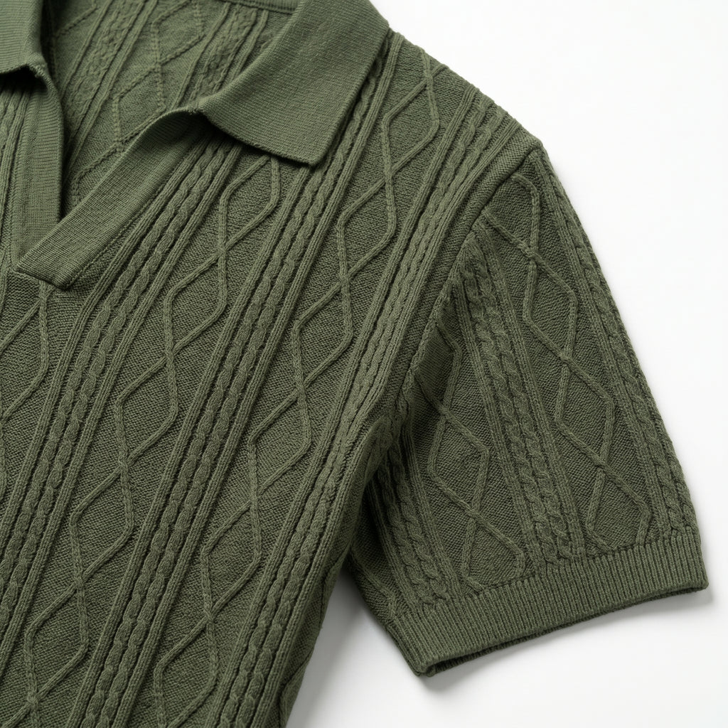 Polo Retro Riviera – Textura Premium y Estilo Transpirable