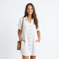 Marbella | Vestido con Cuello en V de lino.