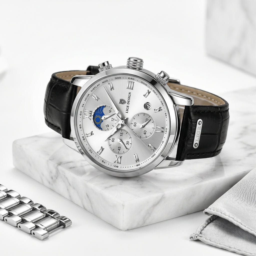 Reloj Quartz Elite – Multifunción y Estilo Premium