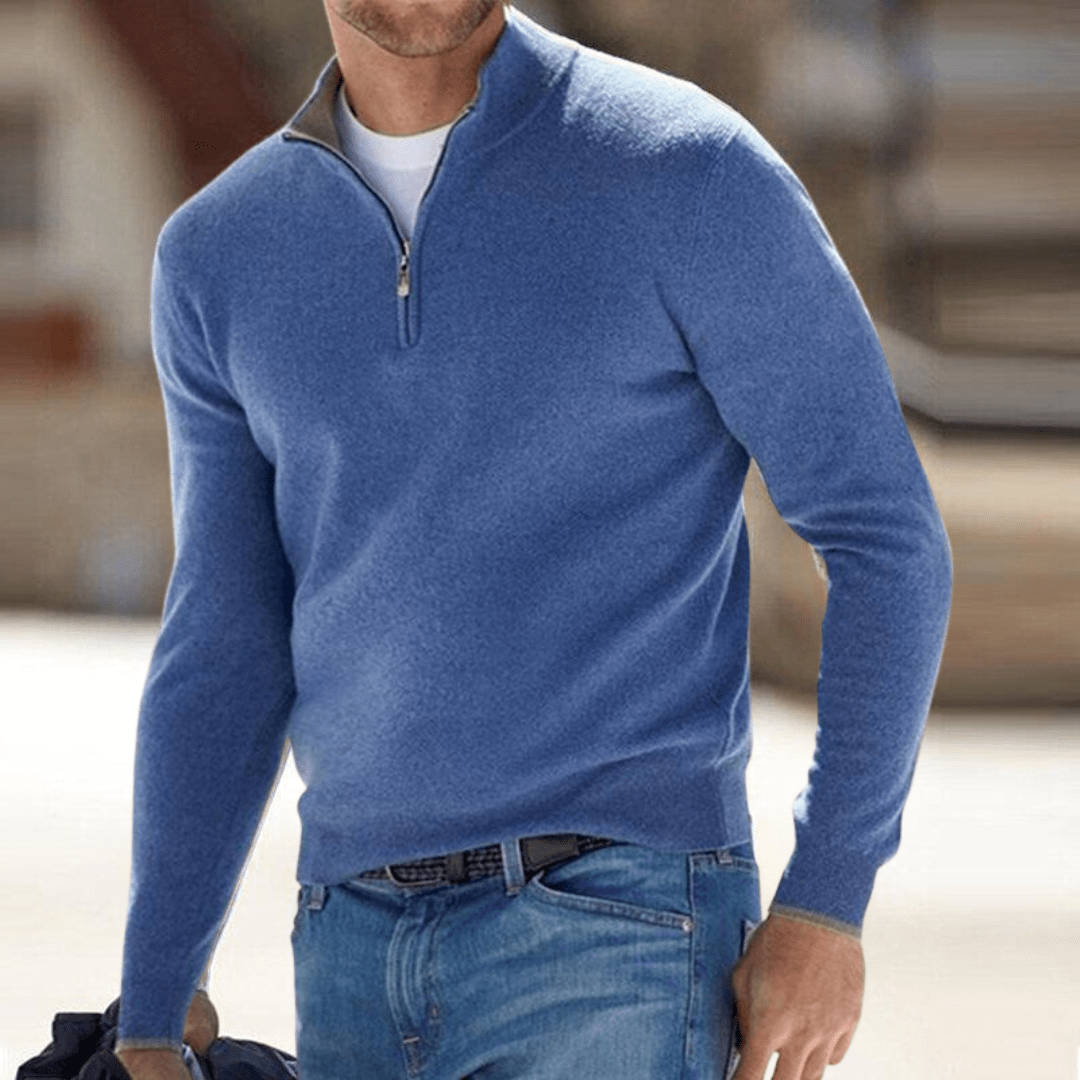 Lennox | Jersey de Punto Fino con Media Cremallera