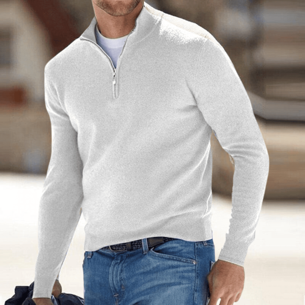 Lennox | Jersey de Punto Fino con Media Cremallera