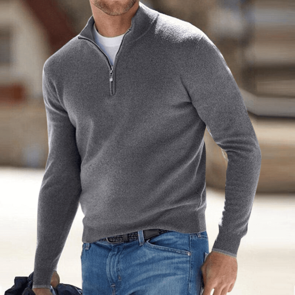 Lennox | Jersey de Punto Fino con Media Cremallera