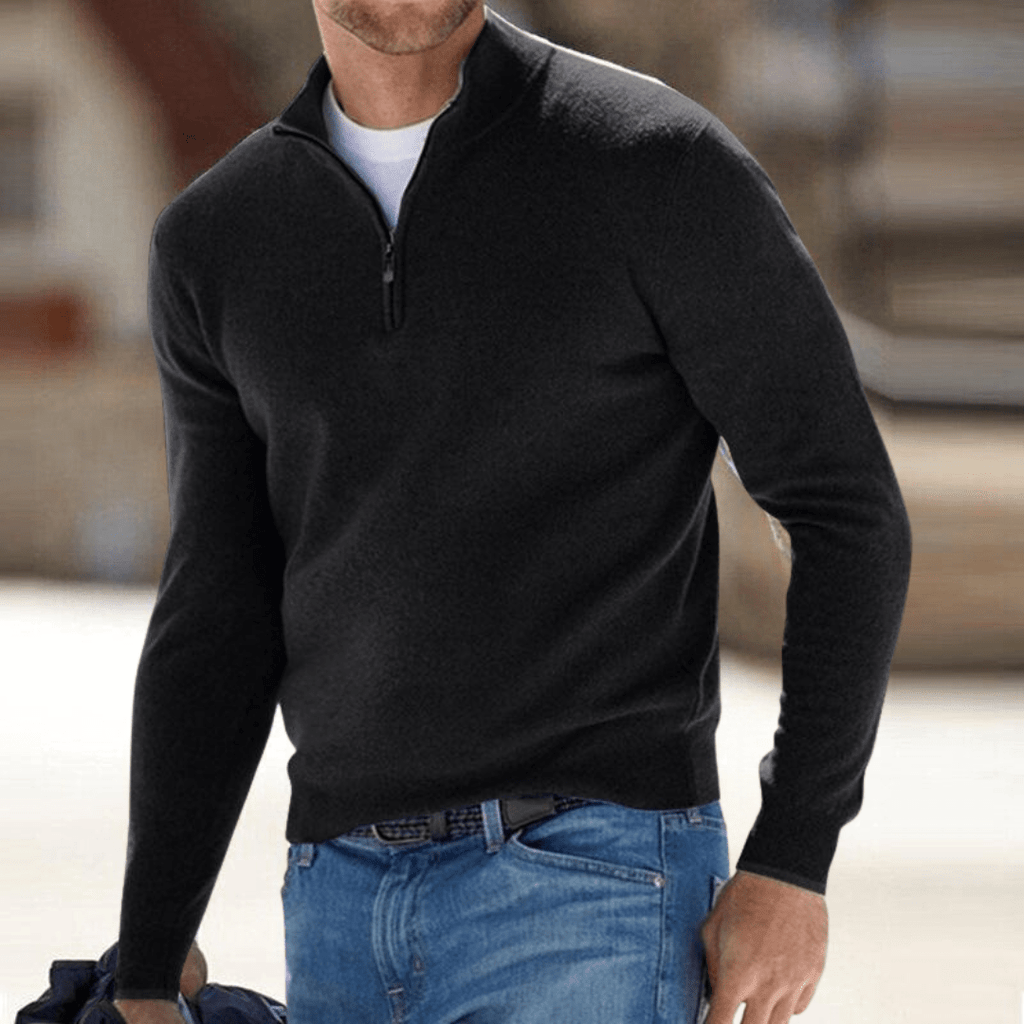 Lennox | Jersey de Punto Fino con Media Cremallera