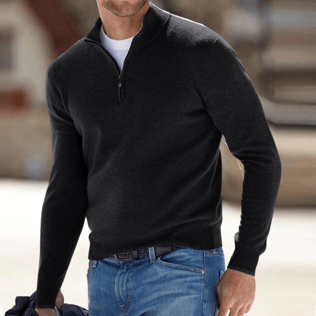 Lennox | Jersey de Punto Fino con Media Cremallera