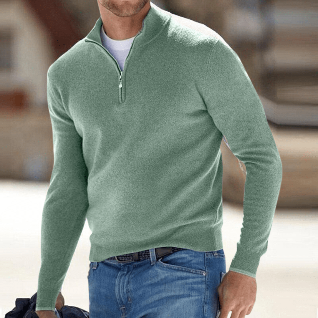 Lennox | Jersey de Punto Fino con Media Cremallera