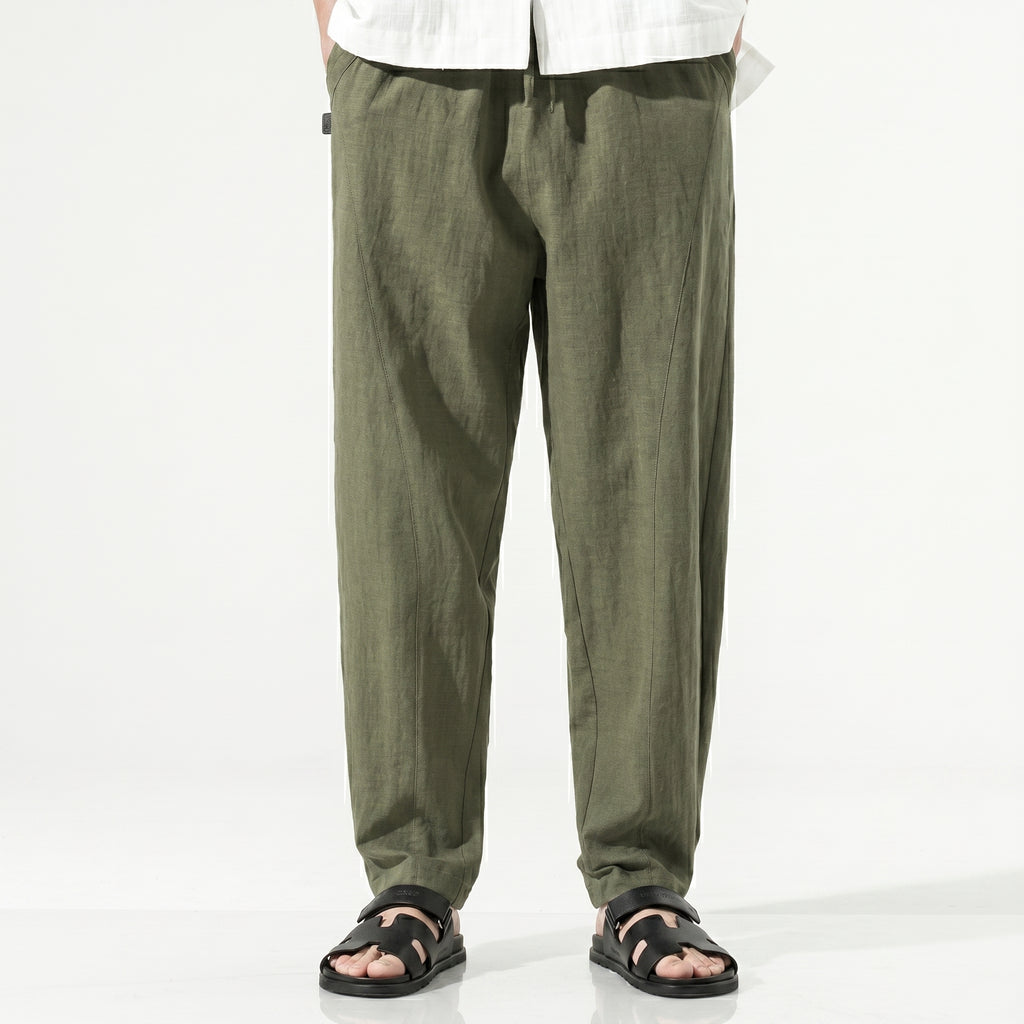 Pantalones Essential Linen Straight Trouser
