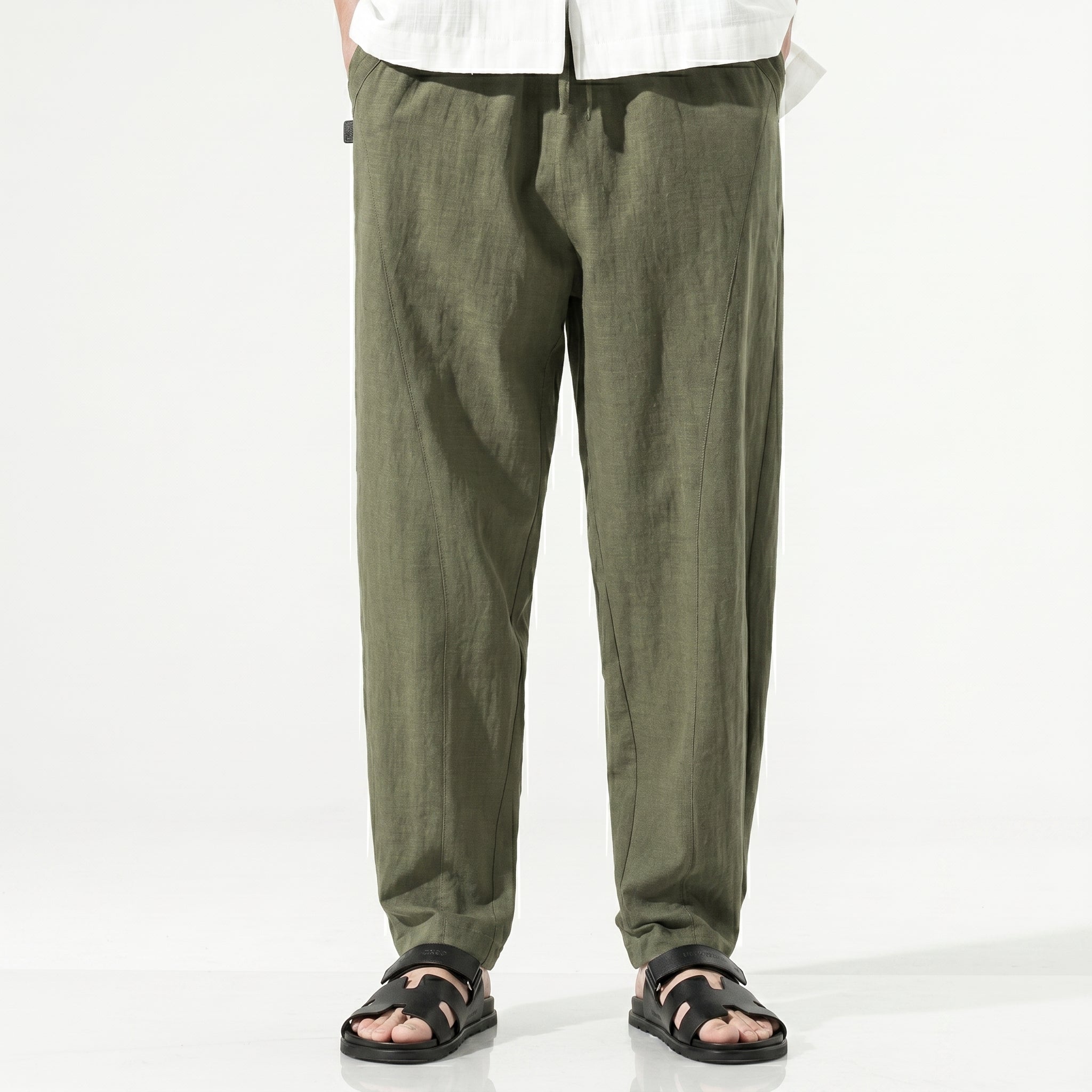 Pantalones Essential Linen Straight Trouser