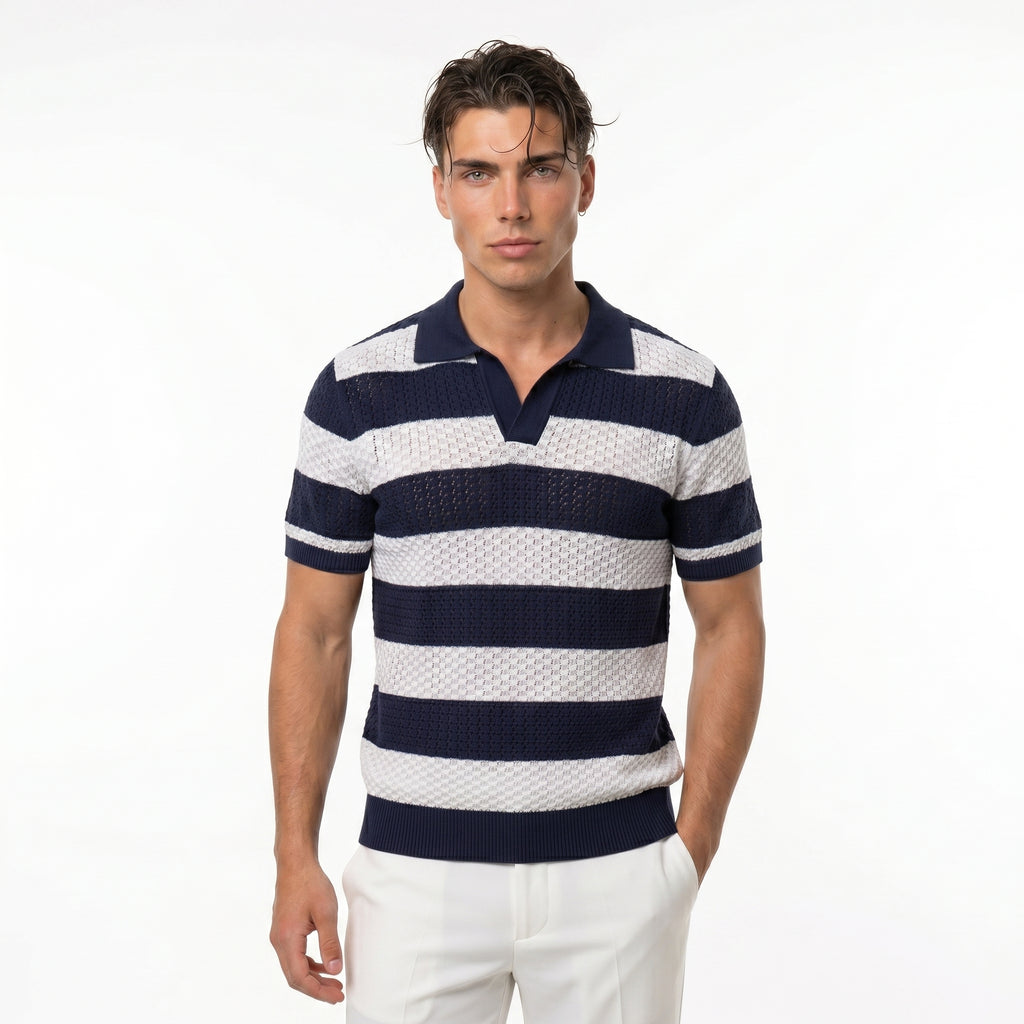 Polo Saint-Tropez Rayado – Punto Premium Atemporal
