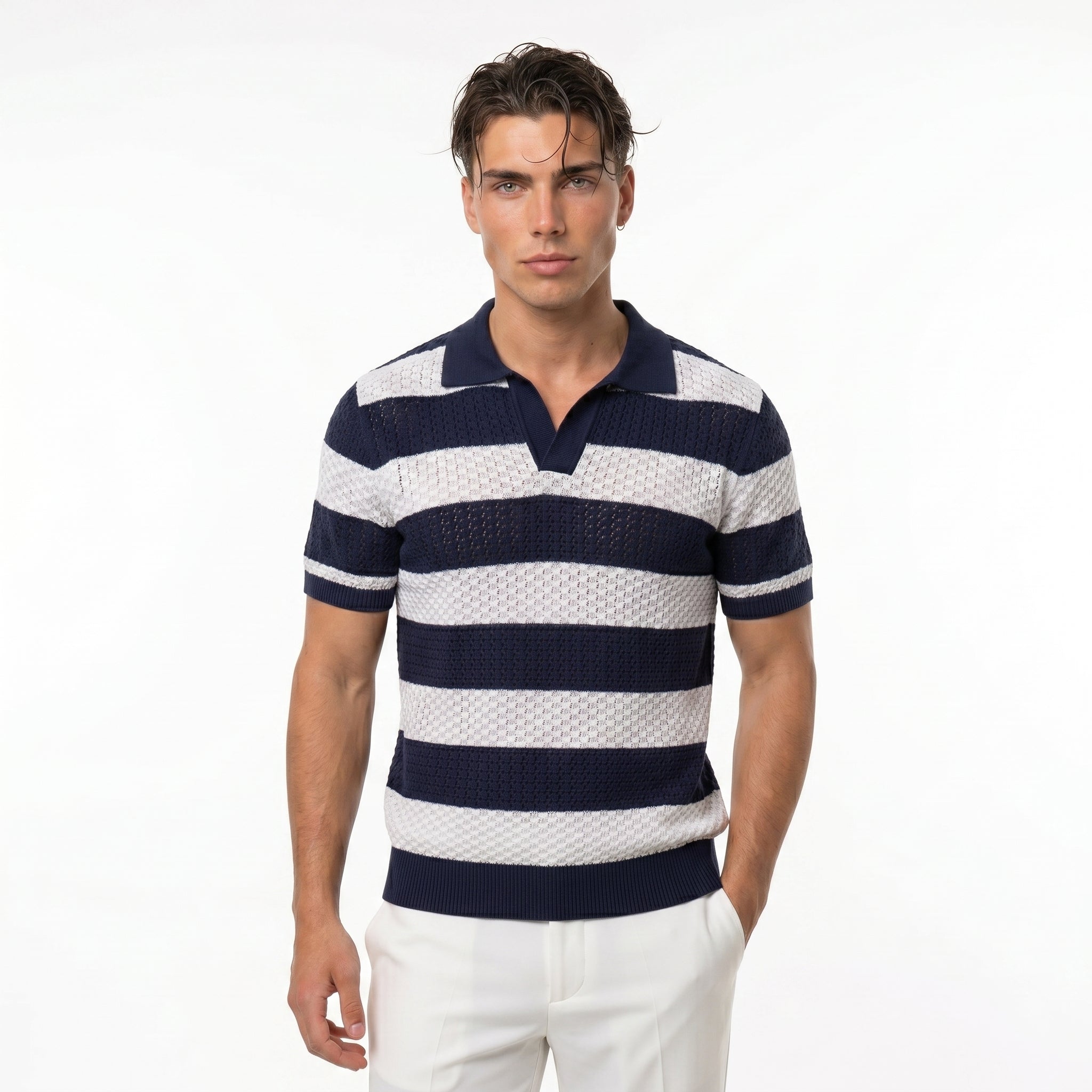 Polo Saint-Tropez Rayado – Punto Premium Atemporal