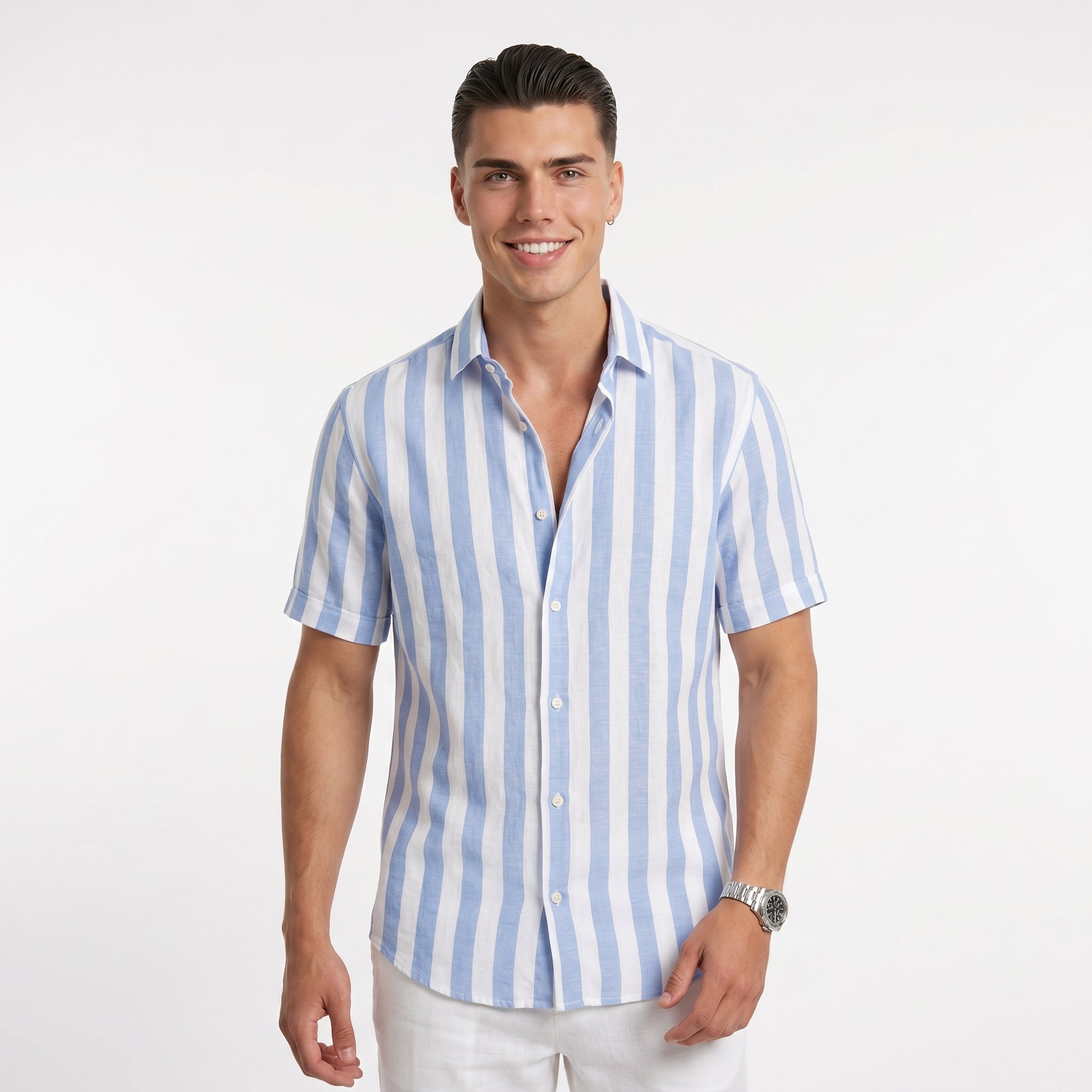 Camisa AMALFI en Punto de Raya Teñida
