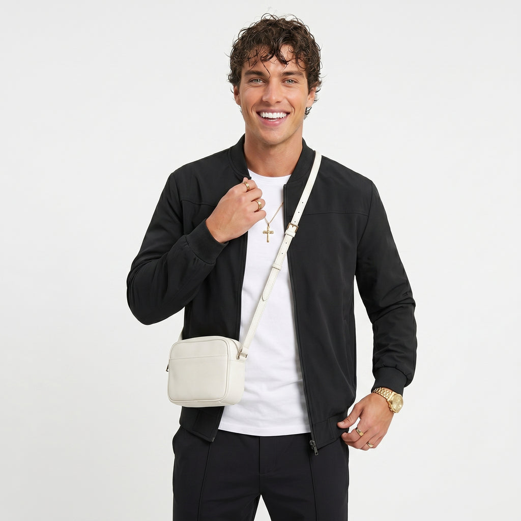 Chaqueta de Ante Suave con Cuello Alto